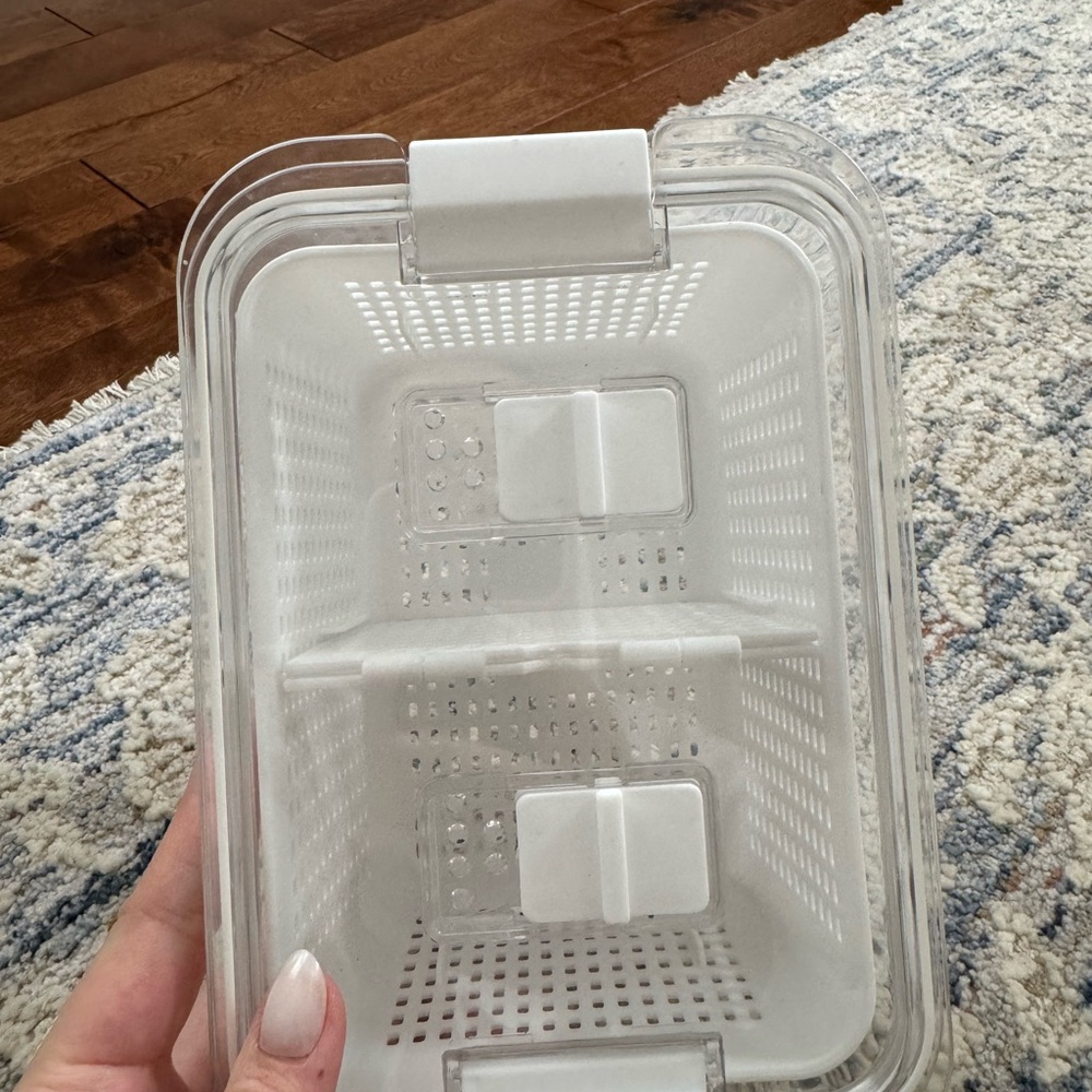 Clear Storage Container with Lid & Mesh Baskets | Pantry, Fridge - Picture 3 of 3